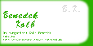 benedek kolb business card
